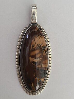 Sterling Silver Polished Brown Jasper(?) Stone